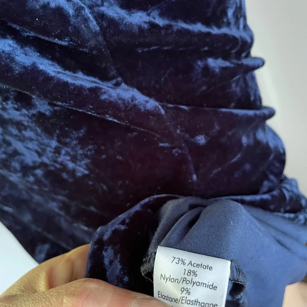 Crushed velvet!! 🪩 S M Vintage stretch bodycon maxi backless high neck … - Picture 7 of 10